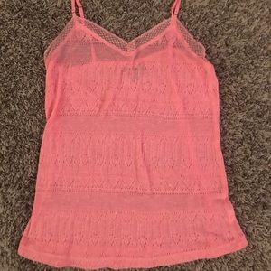 American Eagle Perforated Coral Pink Tank M